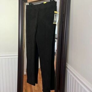 Andrew marc suede Flat Front NWT Black Pants‎ Size Small